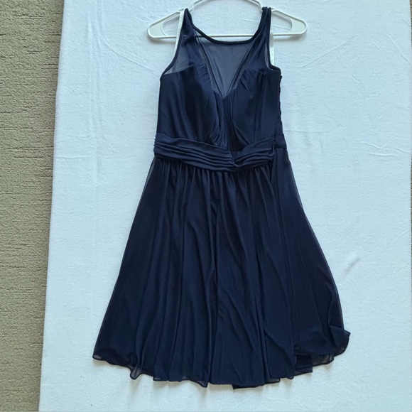 David’s Bridal Navy Blue Sleeveless Bridesmaid Dress Sz 14 - Picture 1 of 4